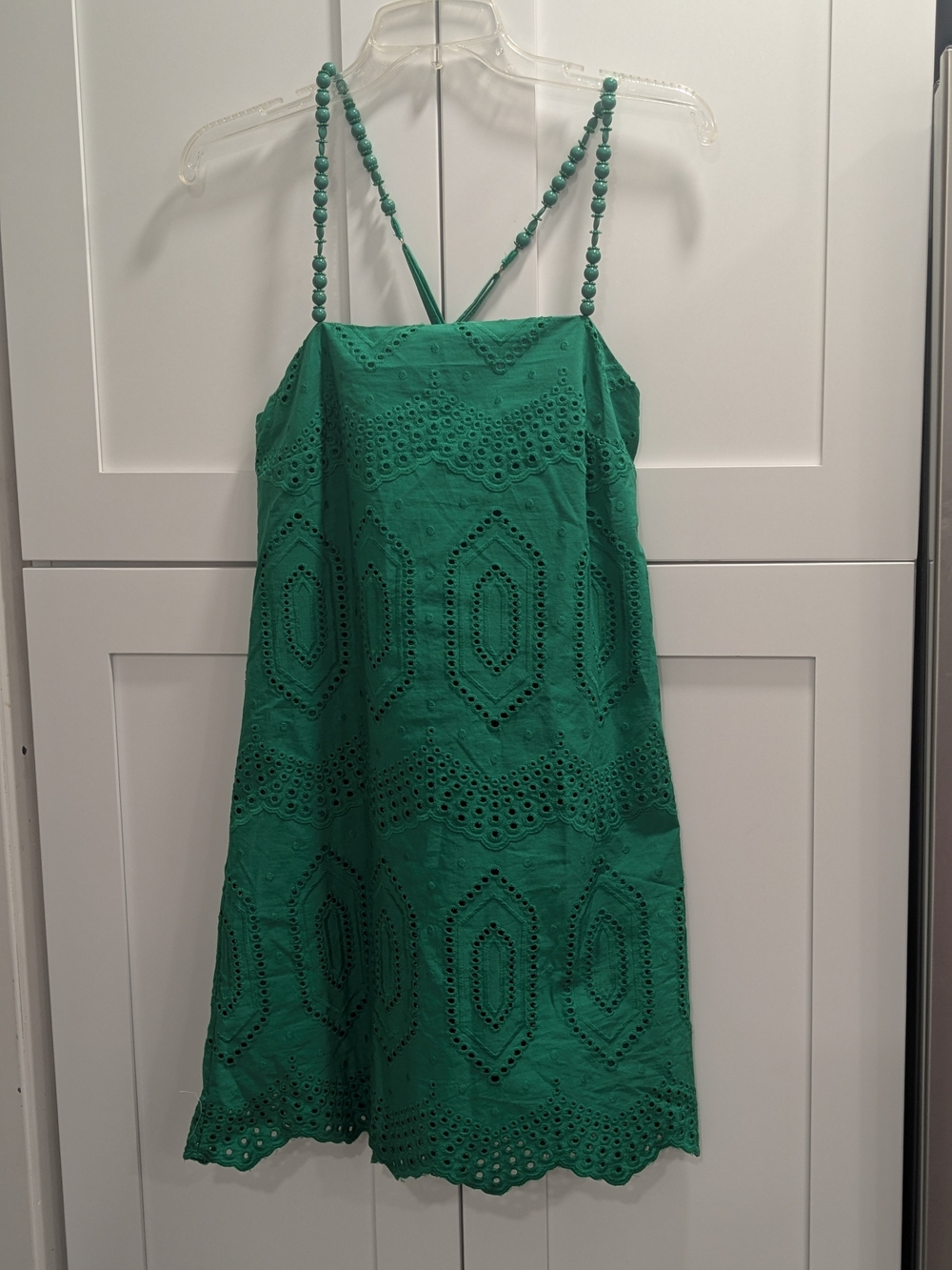 Tuckernuck Green Eyelet Sundress with Beaded Straps
